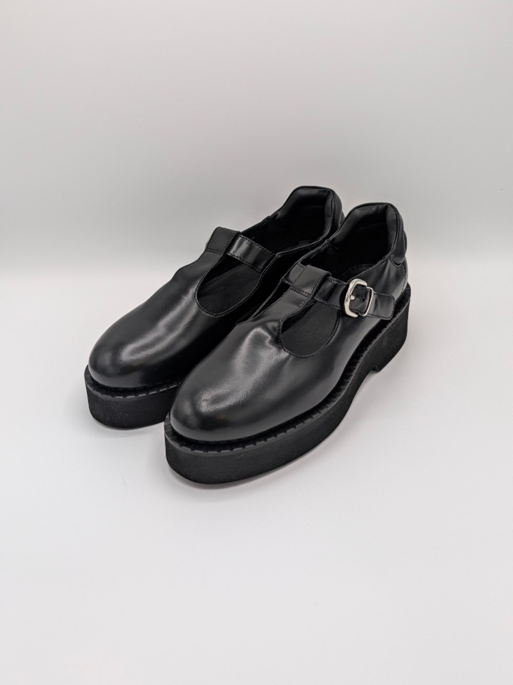 Aquatalia Malvina Weatherproof Shiny Calf Leather Loafer Mary Jane Black 9 Italy